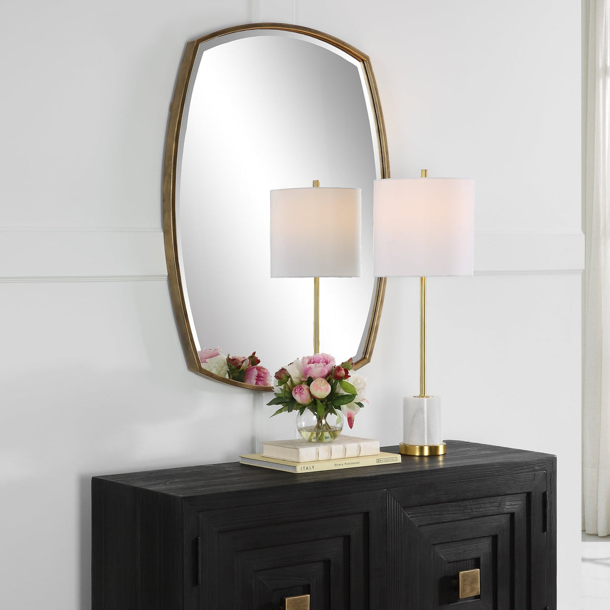 Varenna Aged Gold Vanity Mirror Table Decors| Uttermost
