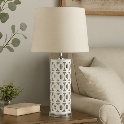 VARIEGATED CACERAMIC TABLE LAMP - Al Rugaib Furniture