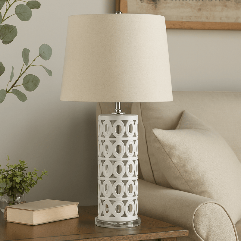 VARIEGATED CACERAMIC TABLE LAMP - Al Rugaib Furniture