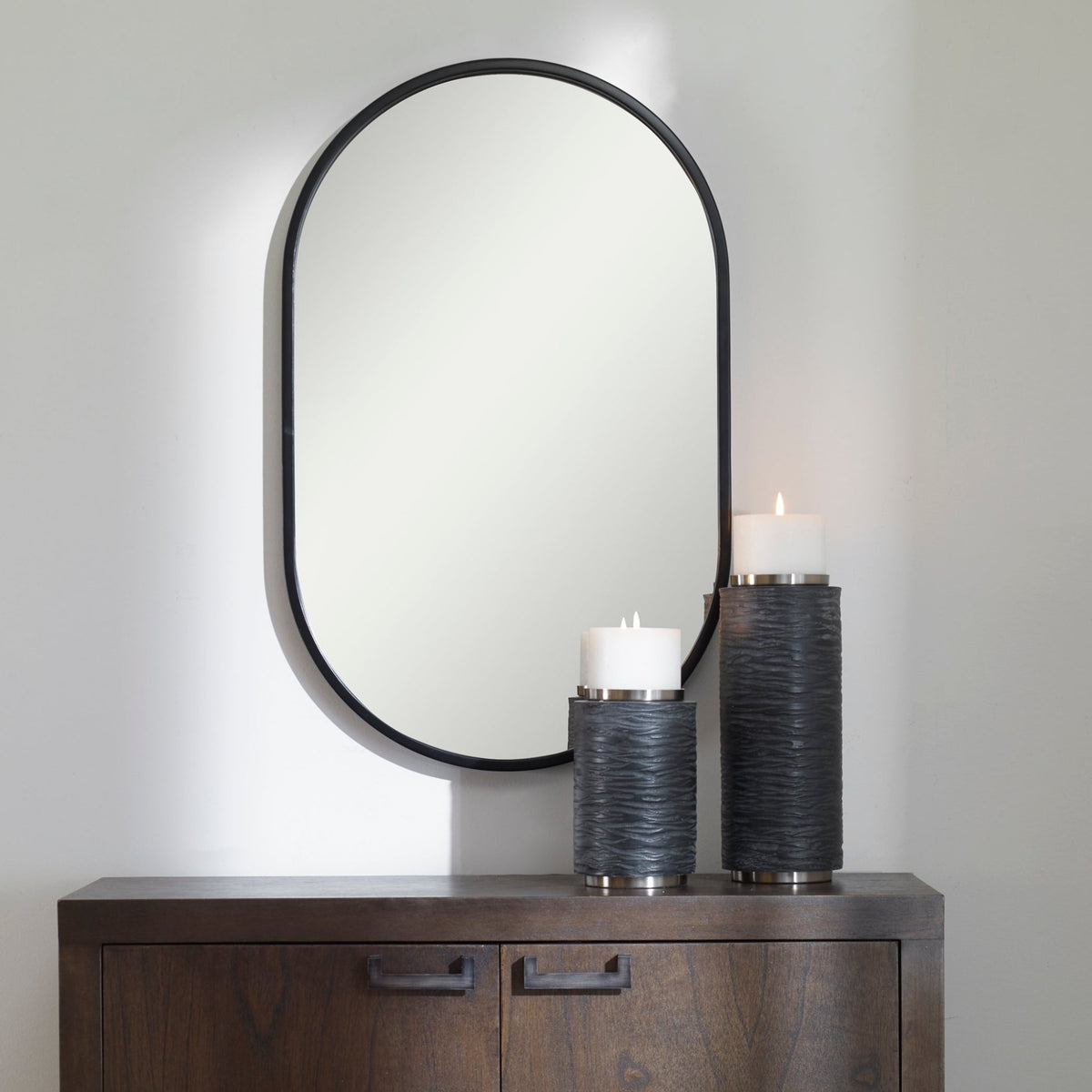 Varina Black Oval Mirror Mirrors| Uttermost