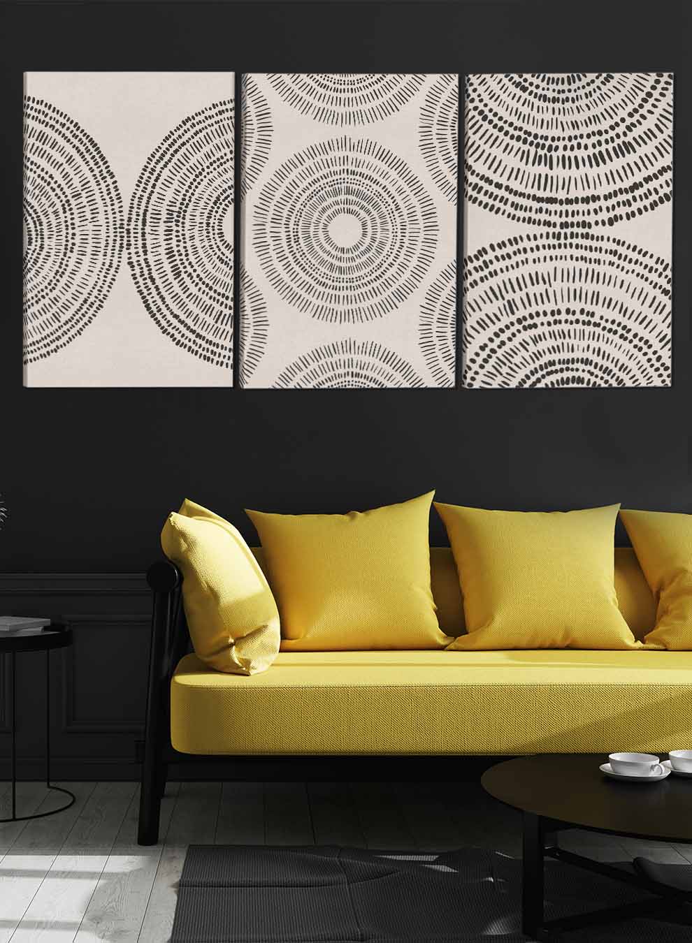 Various Shapes Paintings(set of 3) Paintings & Pictures| LOWHA
