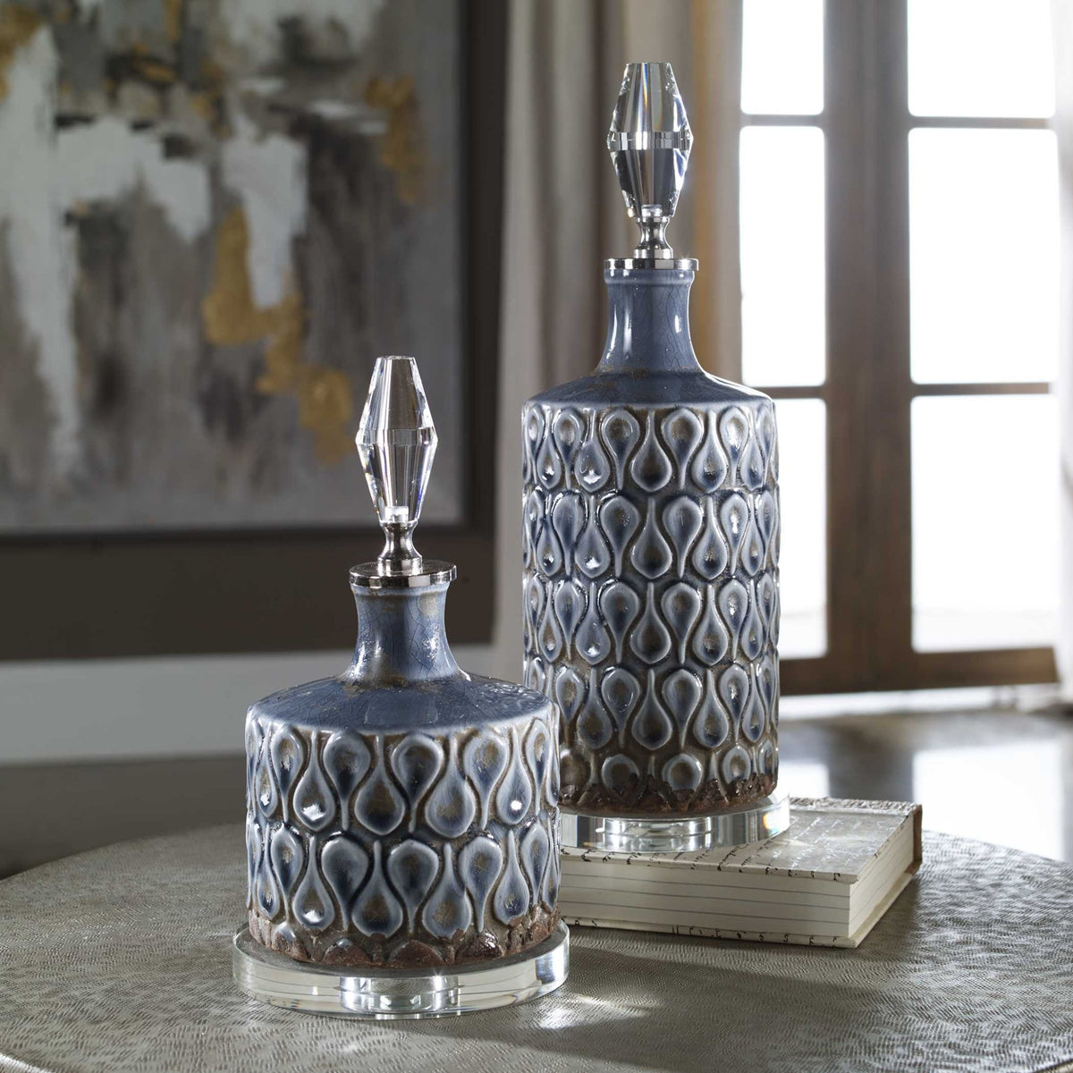 Varuna Bottles, S/2 Table Decors| Uttermost