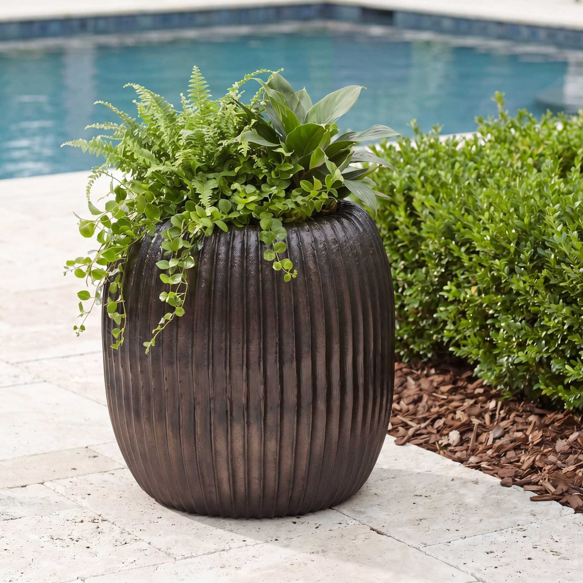Vector Ridge Indoor-Outdoor Planter Planter| Uttermost