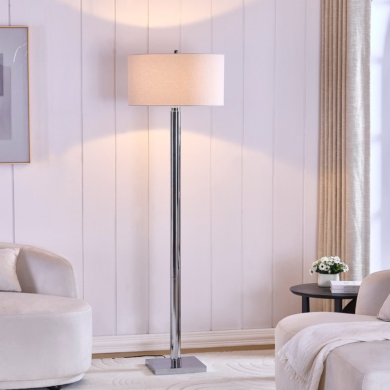 72'H Lumar Silver Metal Floor Lamp Floor lamps| Crestview