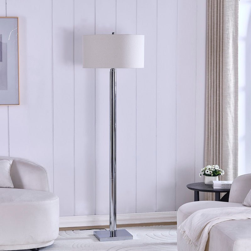 72'H Lumar Silver Metal Floor Lamp Floor lamps| Crestview