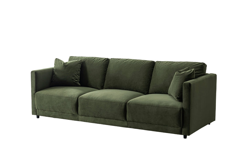Velano Velvet Green 3 seater Sofa - Al Rugaib Furniture