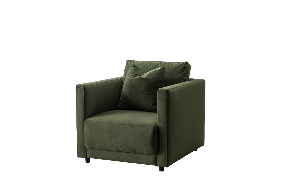 Velano Velvet Green Accent Chair Chairs| Roots Furniture