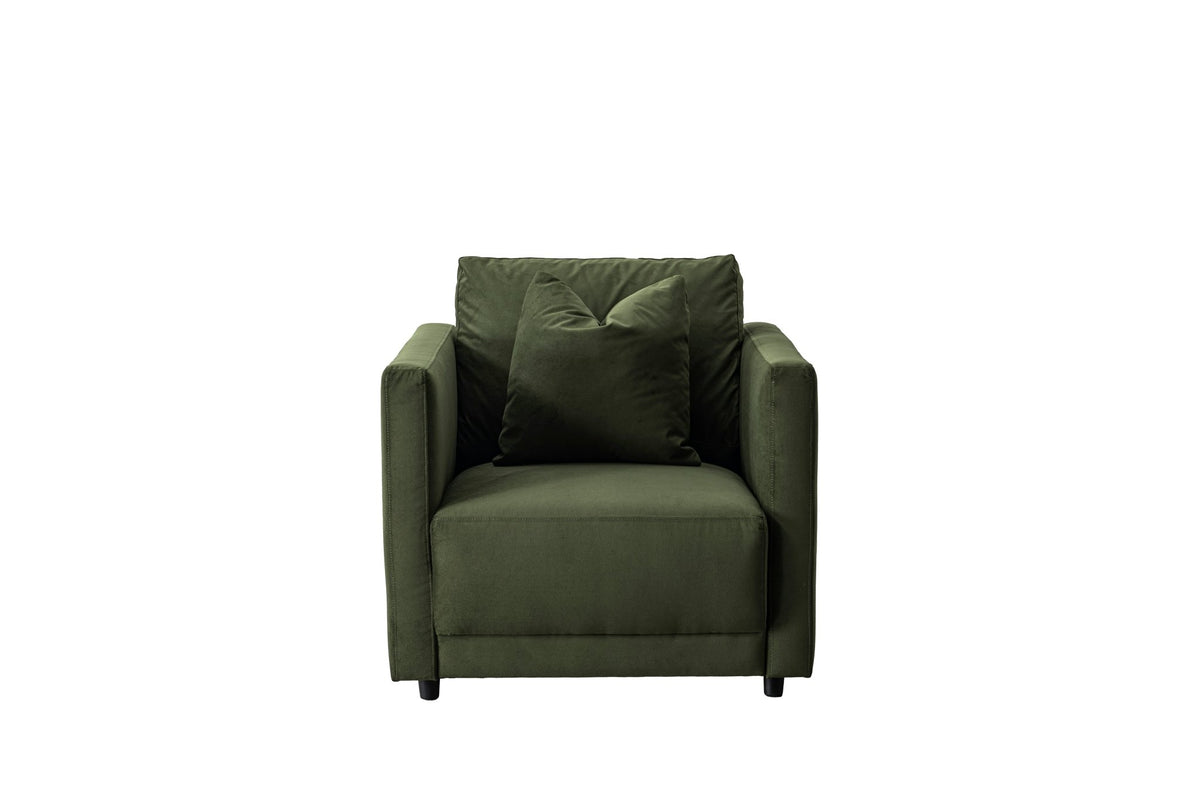 Velano Velvet Green Accent Chair Chairs| Roots Furniture