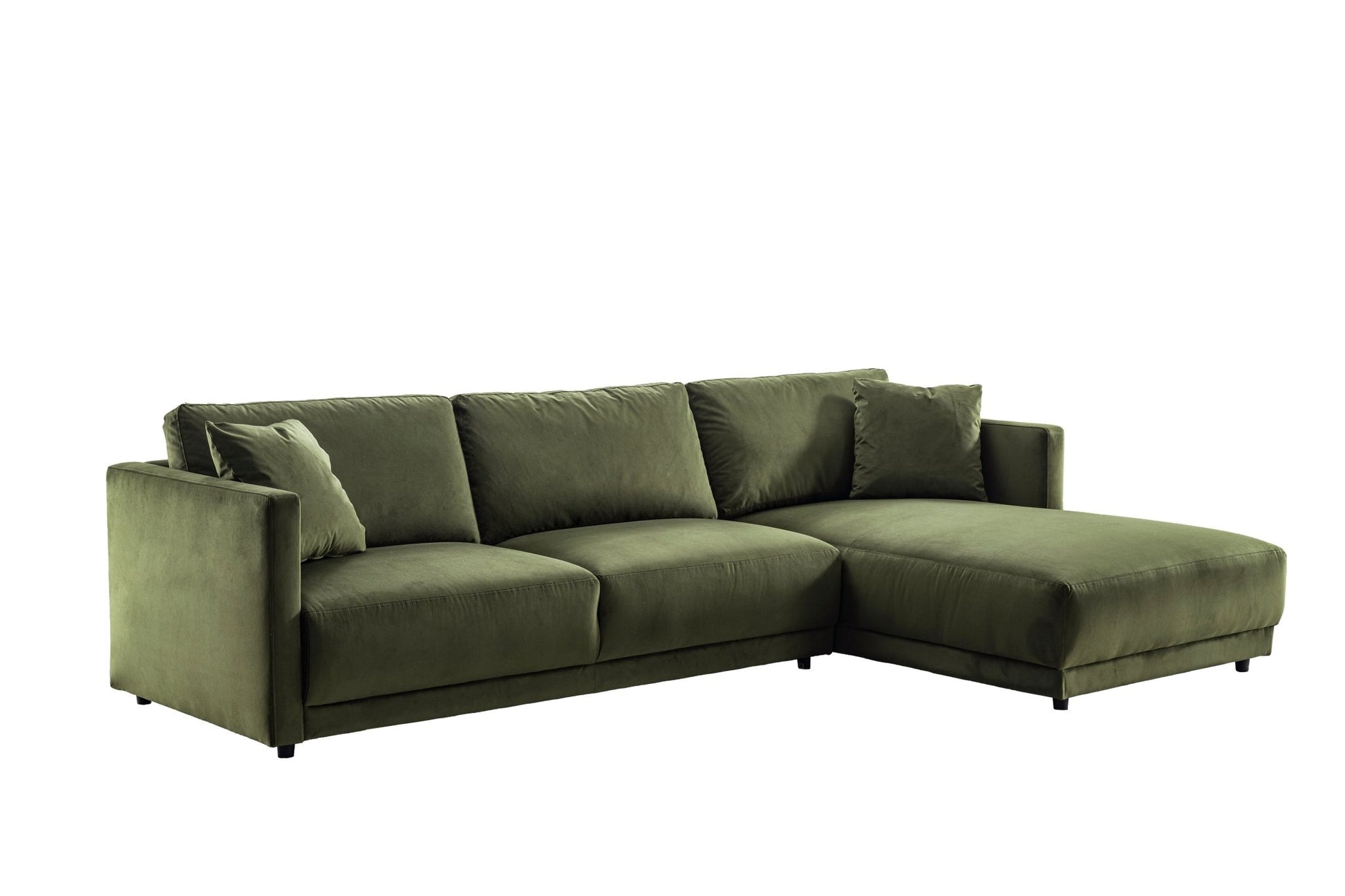 Velano Velvet Green Sectional Right Sectionals| Roots Furniture