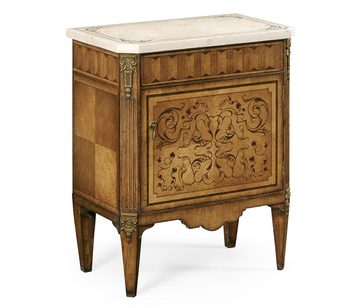 Venetian Collection - Small Satinwood & Cream Scagliola Italian Commode Ground Decors| Jonathan Charles