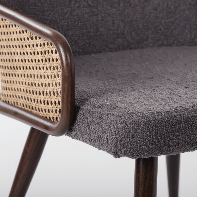 Vera Dining chair – bouclé with rattan back Dining Chair| Otath