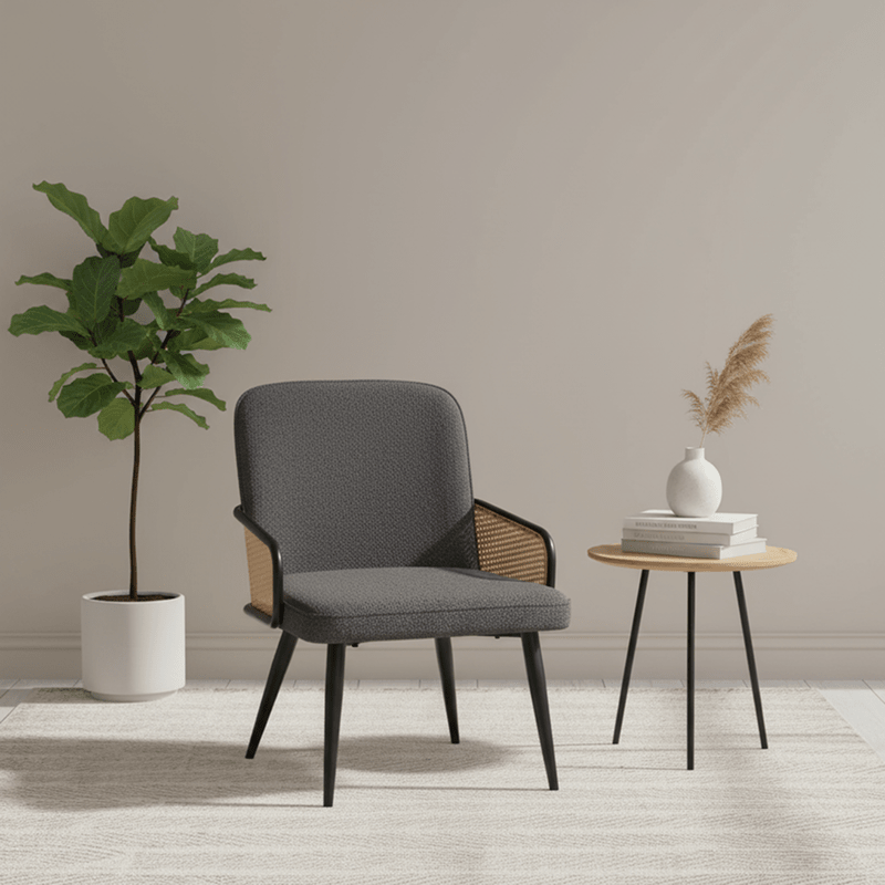 Vera Dining chair – bouclé with rattan back Dining Chair| Otath