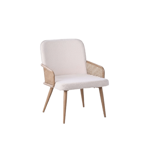 Vera Dining chair – bouclé with rattan back Dining Chair| Otath