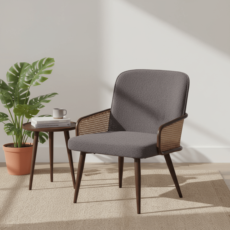 Vera Dining chair – bouclé with rattan back Dining Chair| Otath