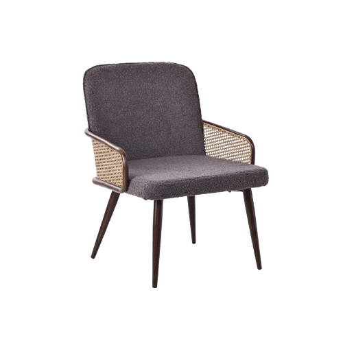 Vera Dining chair – bouclé with rattan back Dining Chair| Otath