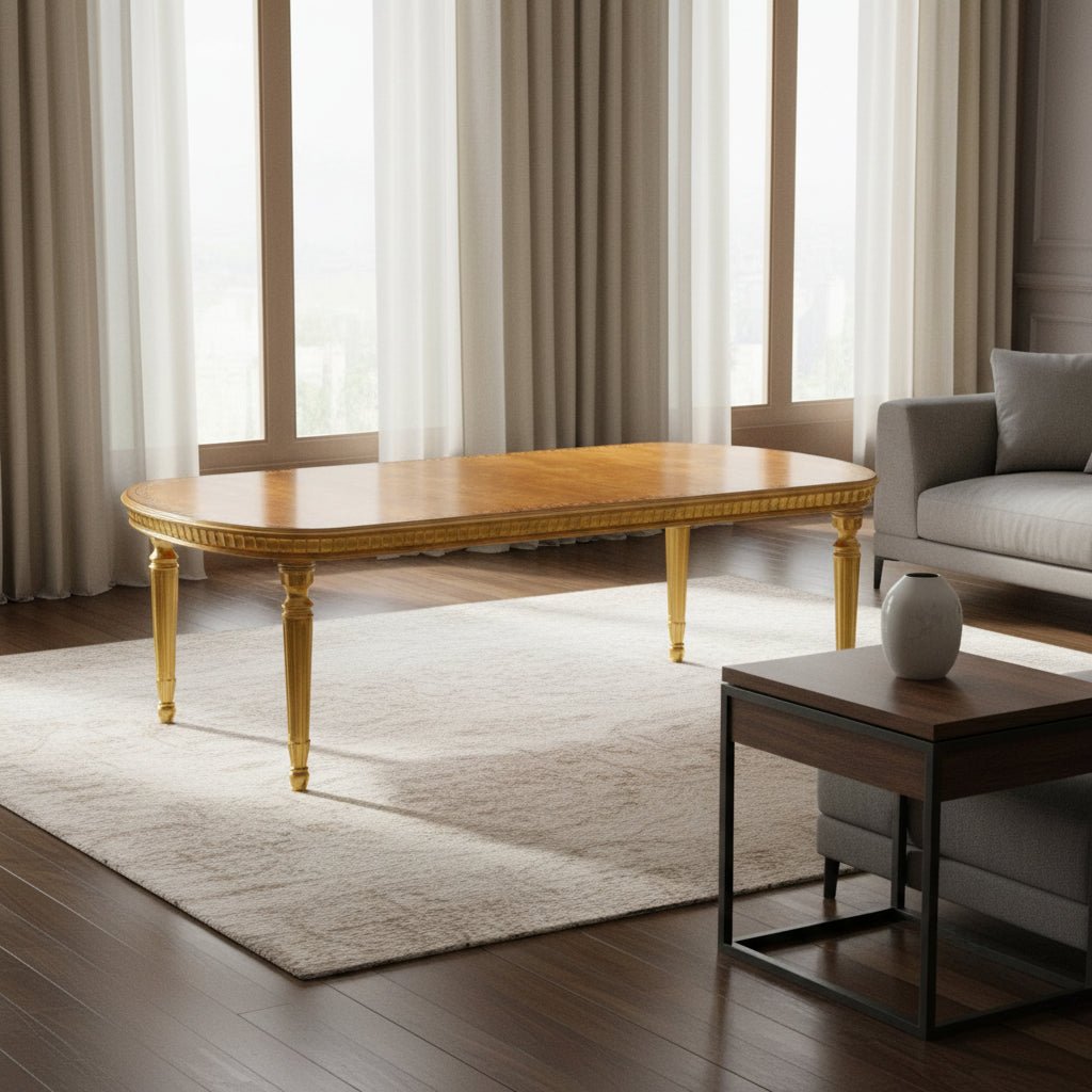 Versailles Collection - 94" rectangular dining table with gilded base Dining Tables| Jonathan Charles