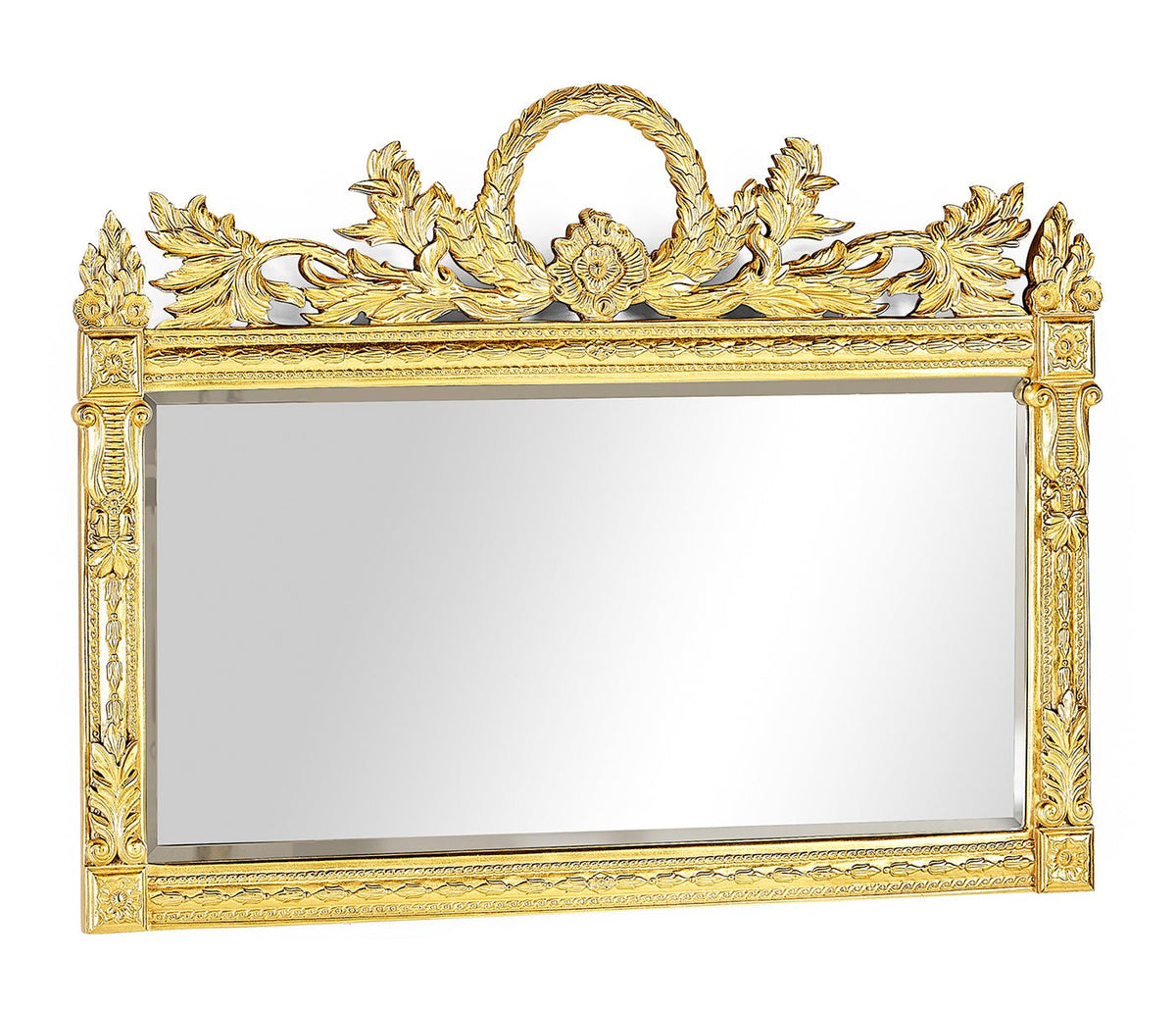 Versailles Collection - Empire style overmantle mirror circular wreath Mirrors| Jonathan Charles