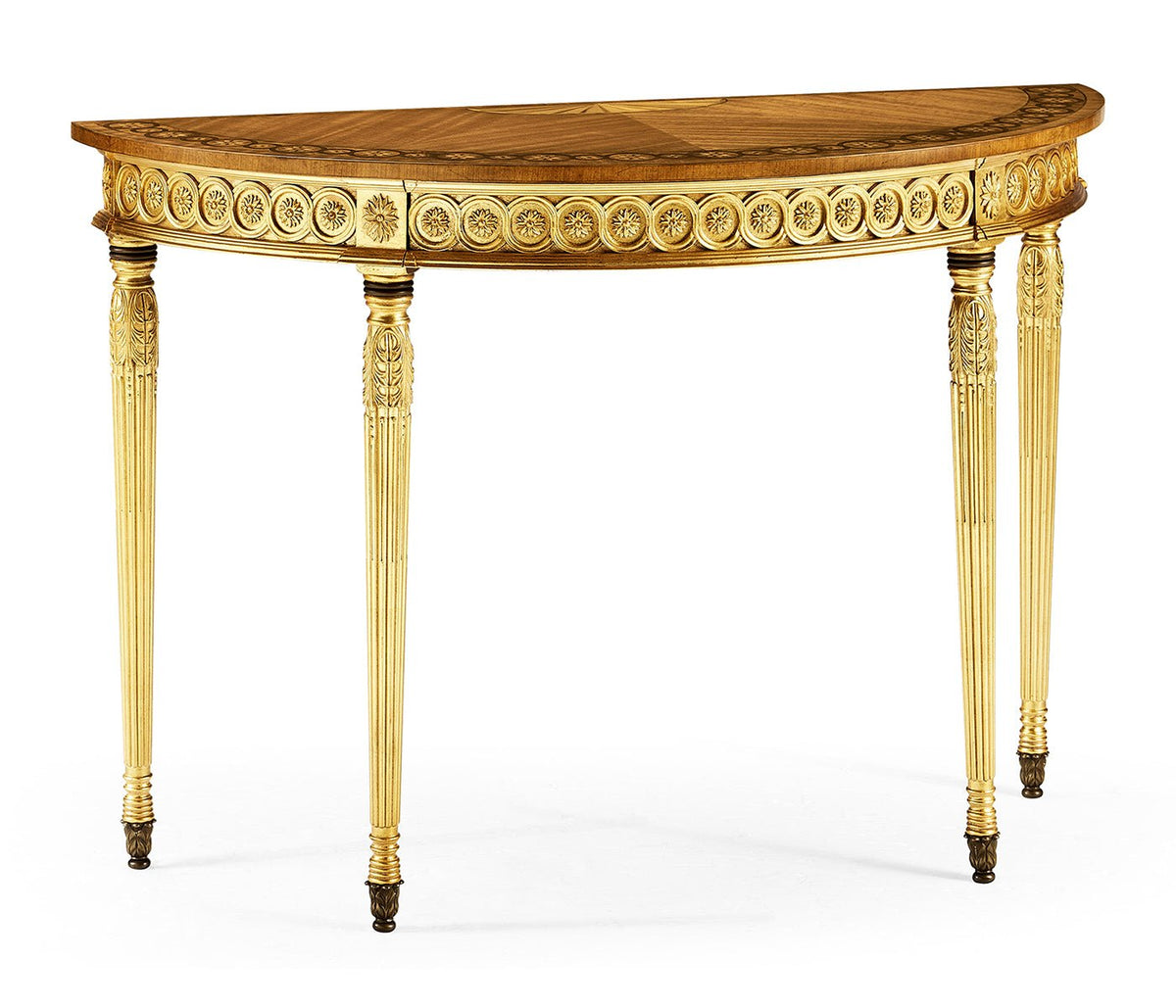 Versailles Collection - Gilded Demilune Console Consoles & Sideboards| Jonathan Charles