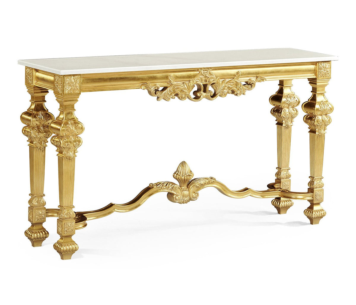 Versailles Collection - Marble Topped Baroque Gilded Console Consoles & Sideboards| Jonathan Charles