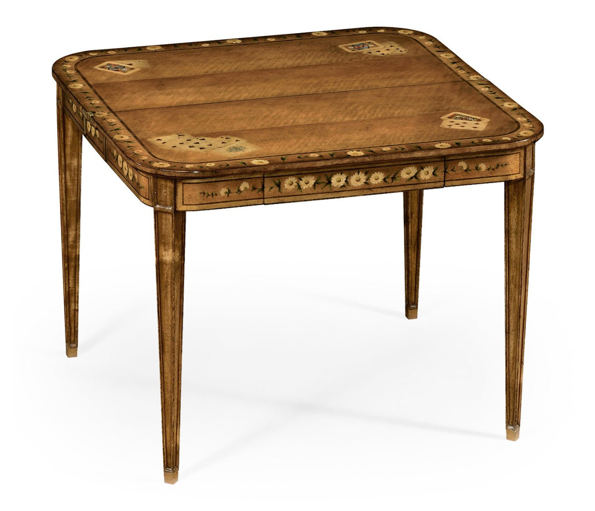 Versailles Collection - Painted card table (Satinwood) Accent & End Tables| Jonathan Charles