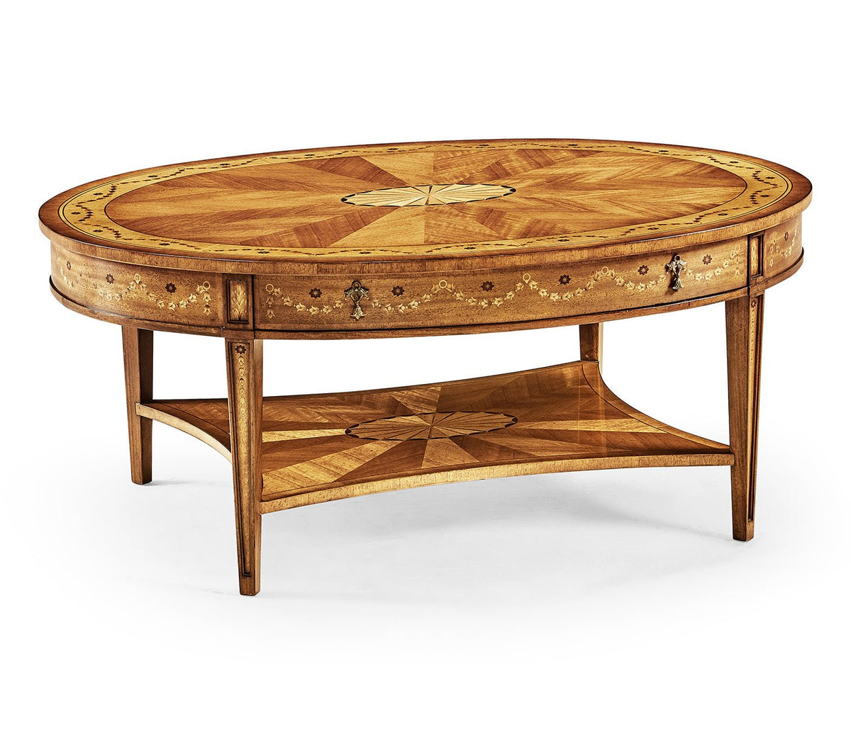 Versailles Collection - Sheraton satinwood oval coffee table Coffee Tables| Jonathan Charles