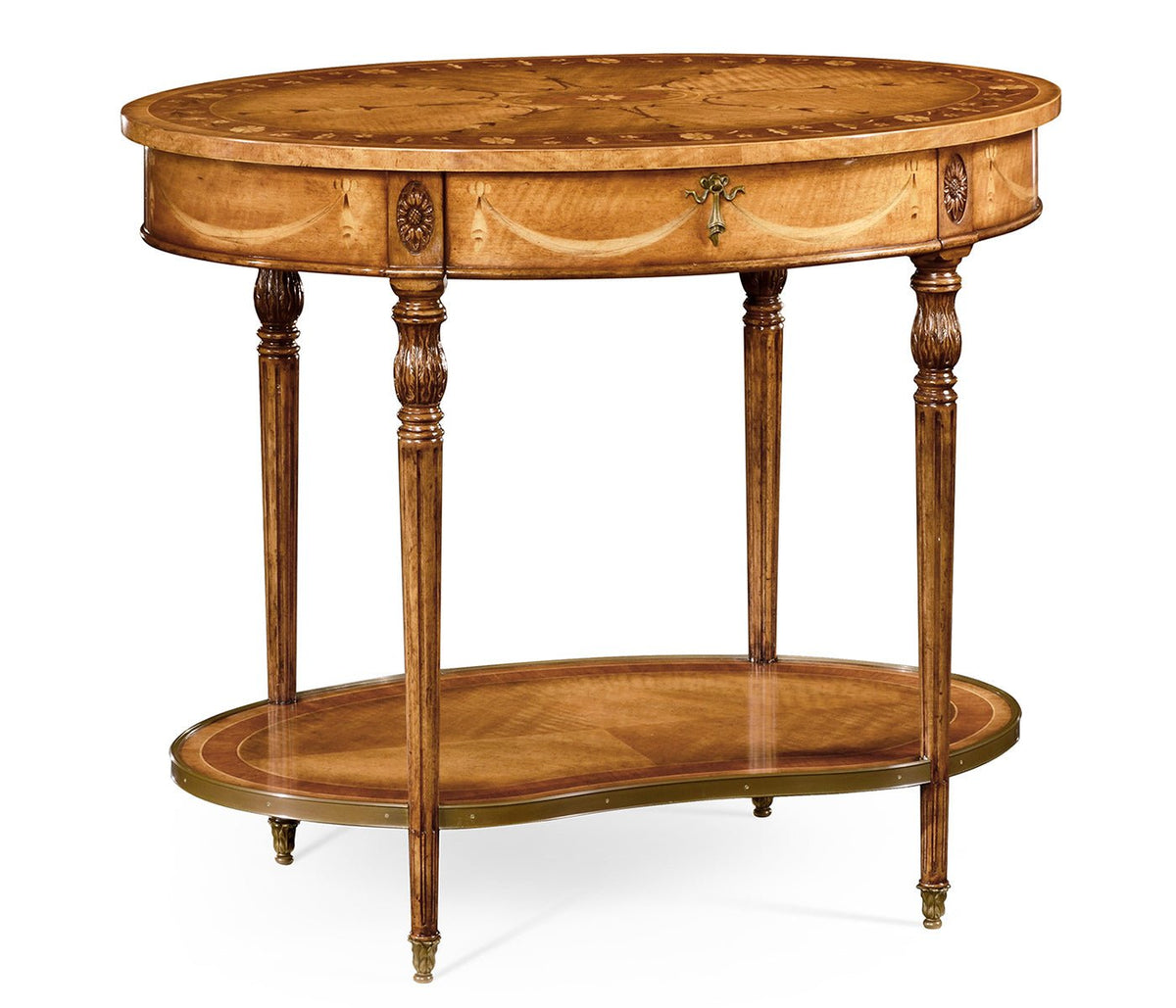 Versailles Collection - Sheraton style swagged oval side table. Accent & End Tables| Jonathan Charles