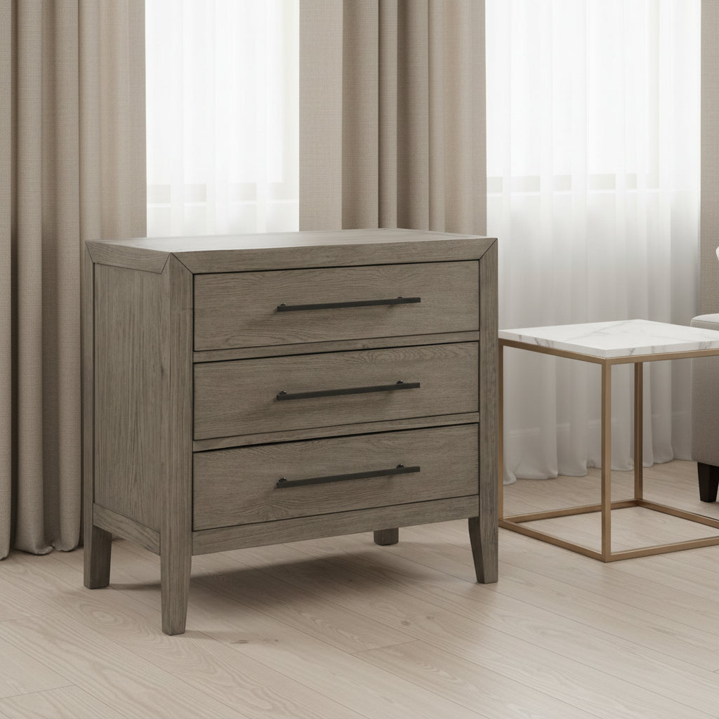 Versailles Contemporary 3-Drawer Nightstand With Usb Nightstands| Roots Furniture