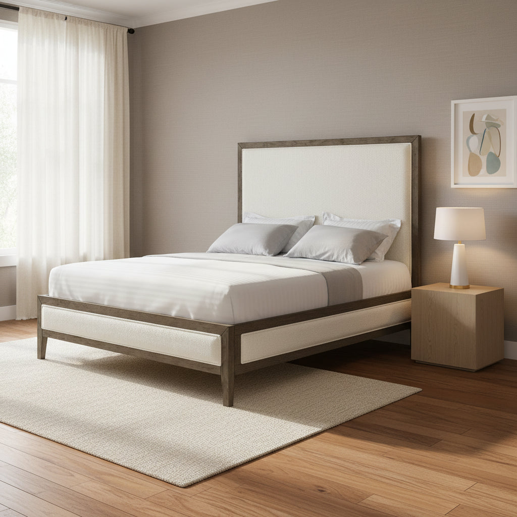 Versailles Contemporary White Bouclé Bed Beds| Roots Furniture