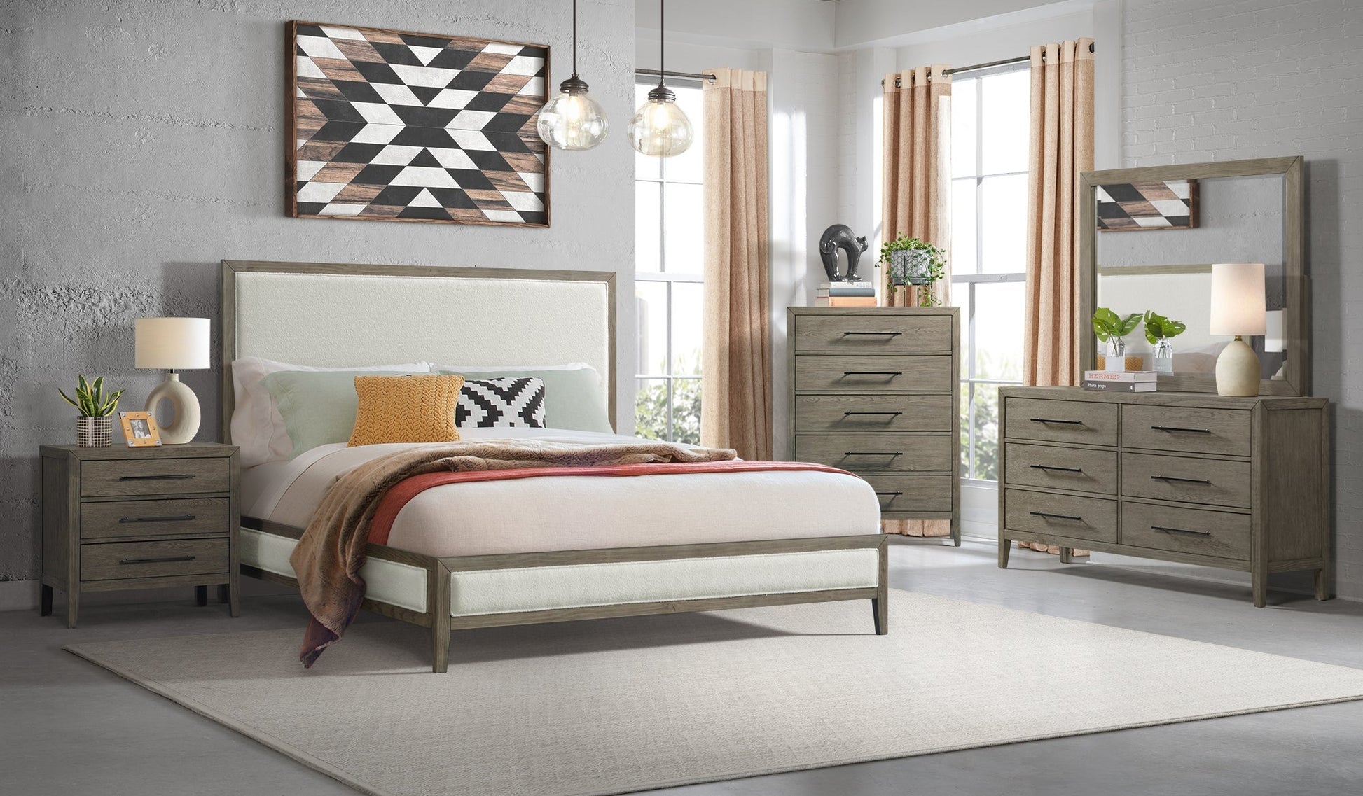 Versailles Contemporary White Bouclé King Bedroom Set Coverlet Sets| Roots Furniture