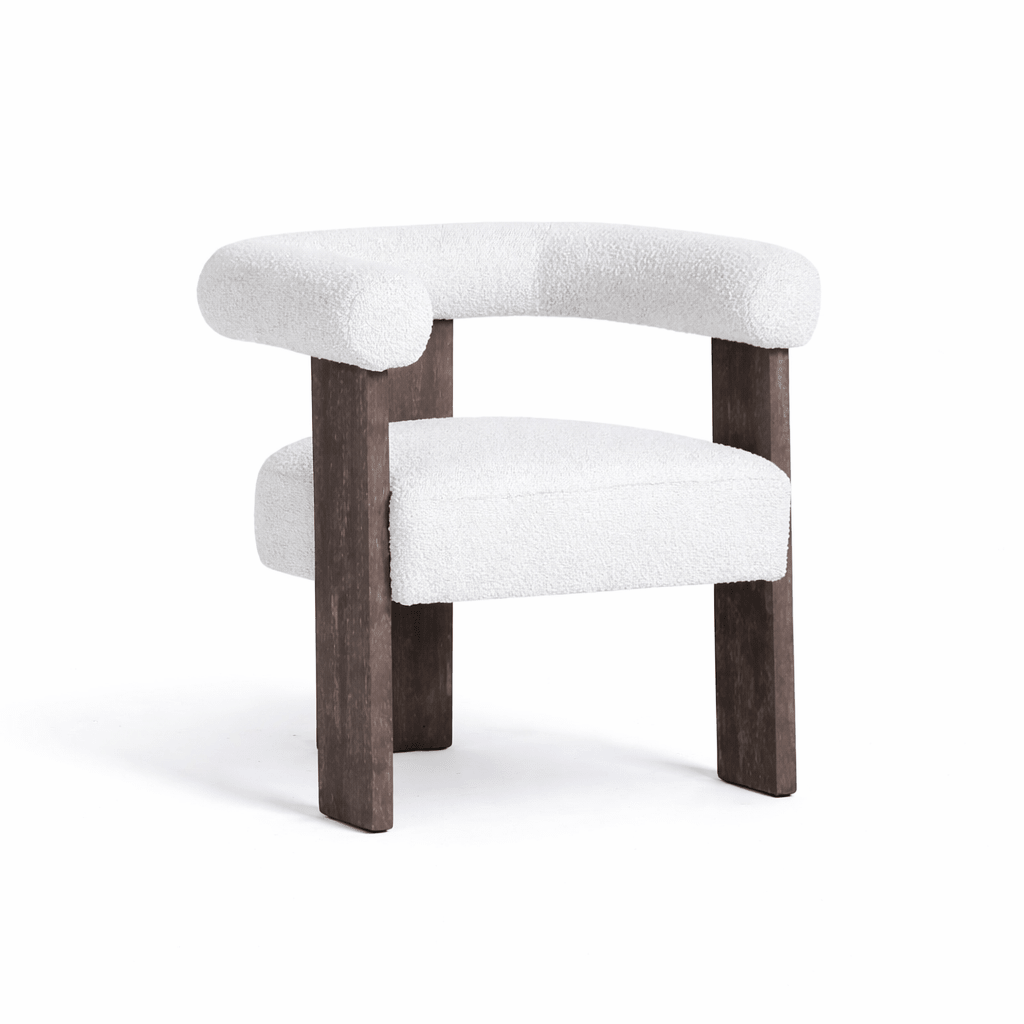 Verve Boucle Cream Brushed Vintage legs Dining Chair Dining Chairs| Roots Furniture