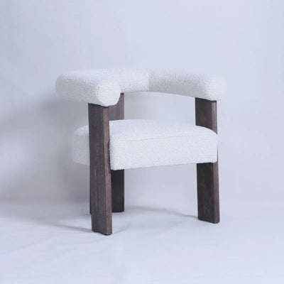 Verve Boucle Cream Brushed Vintage legs Dining Chair - Al Rugaib Furniture