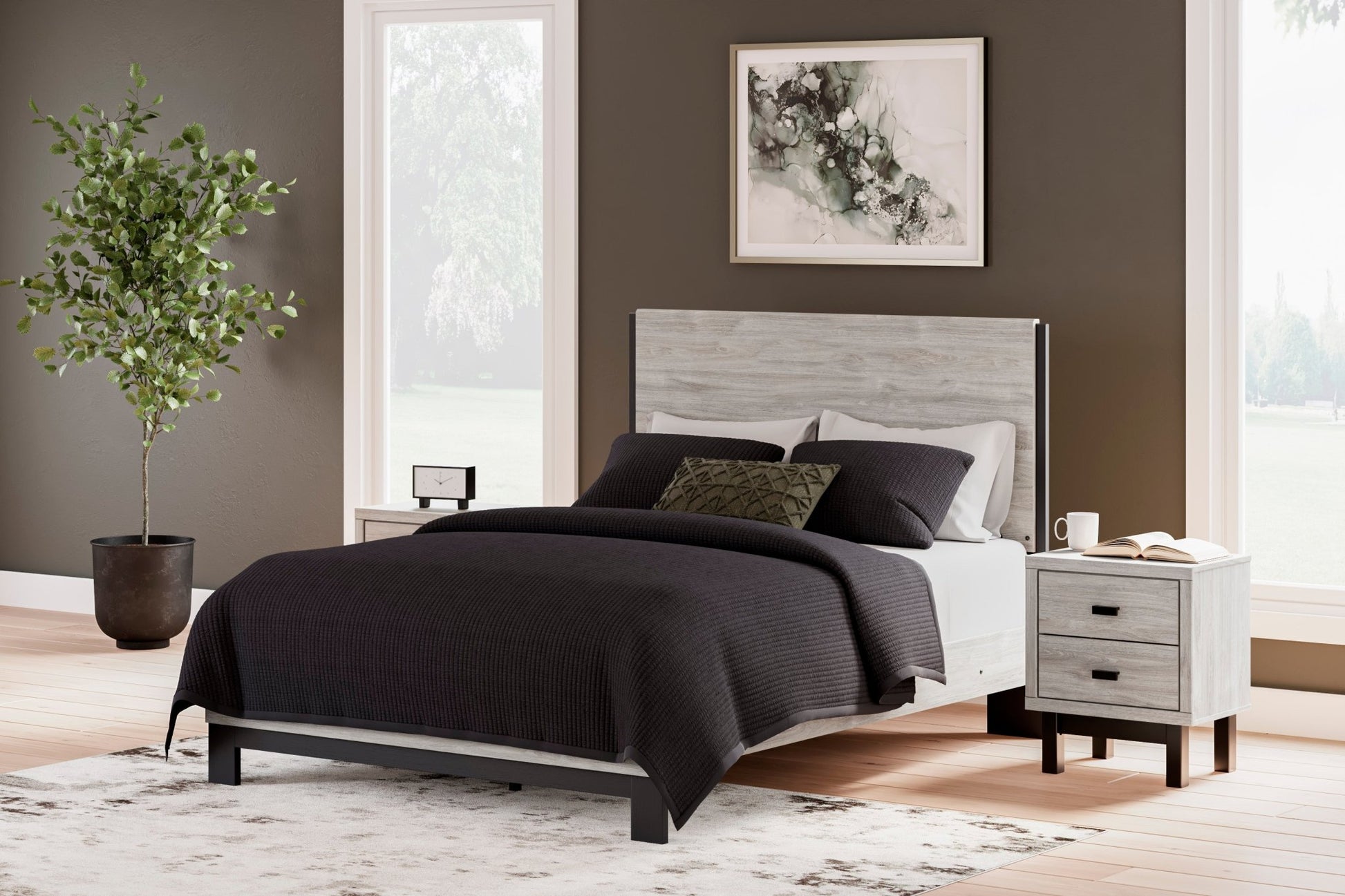 Vessalli Queen Panel Bed with Extensions Beds| Ashley Homestore
