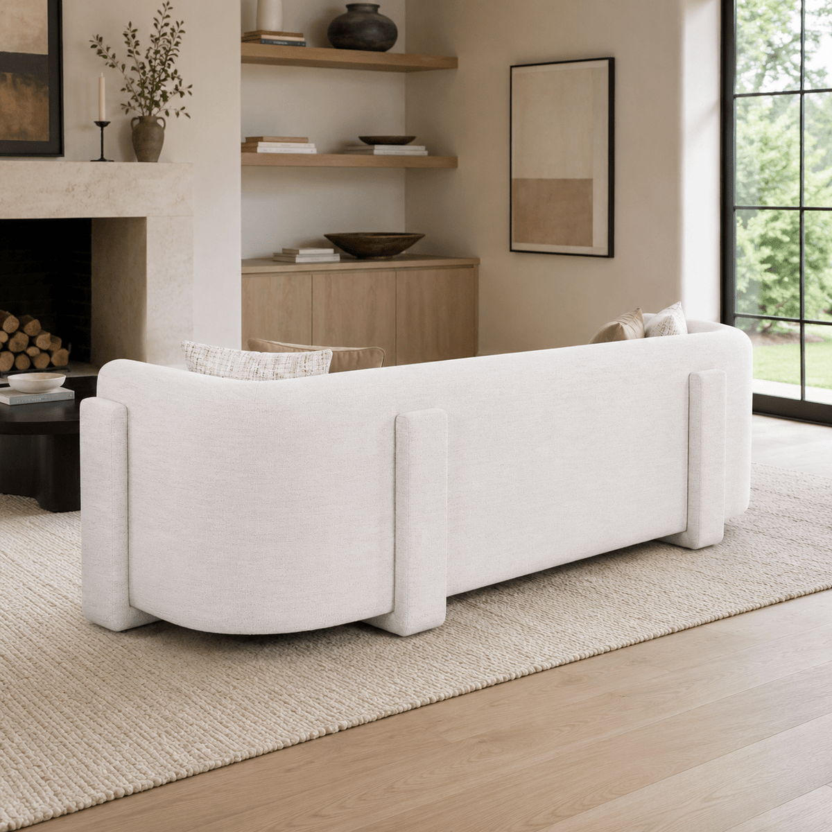 Vienna White 5 Seater Sofa 300 cm Sofas & Loveseats| AlRugaib Furniture