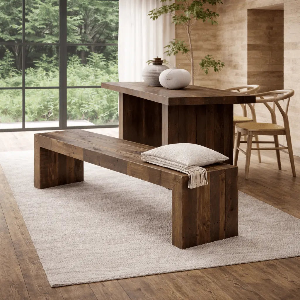 Vintage Bench Small Light Brown Dining Benches| Moe's Home