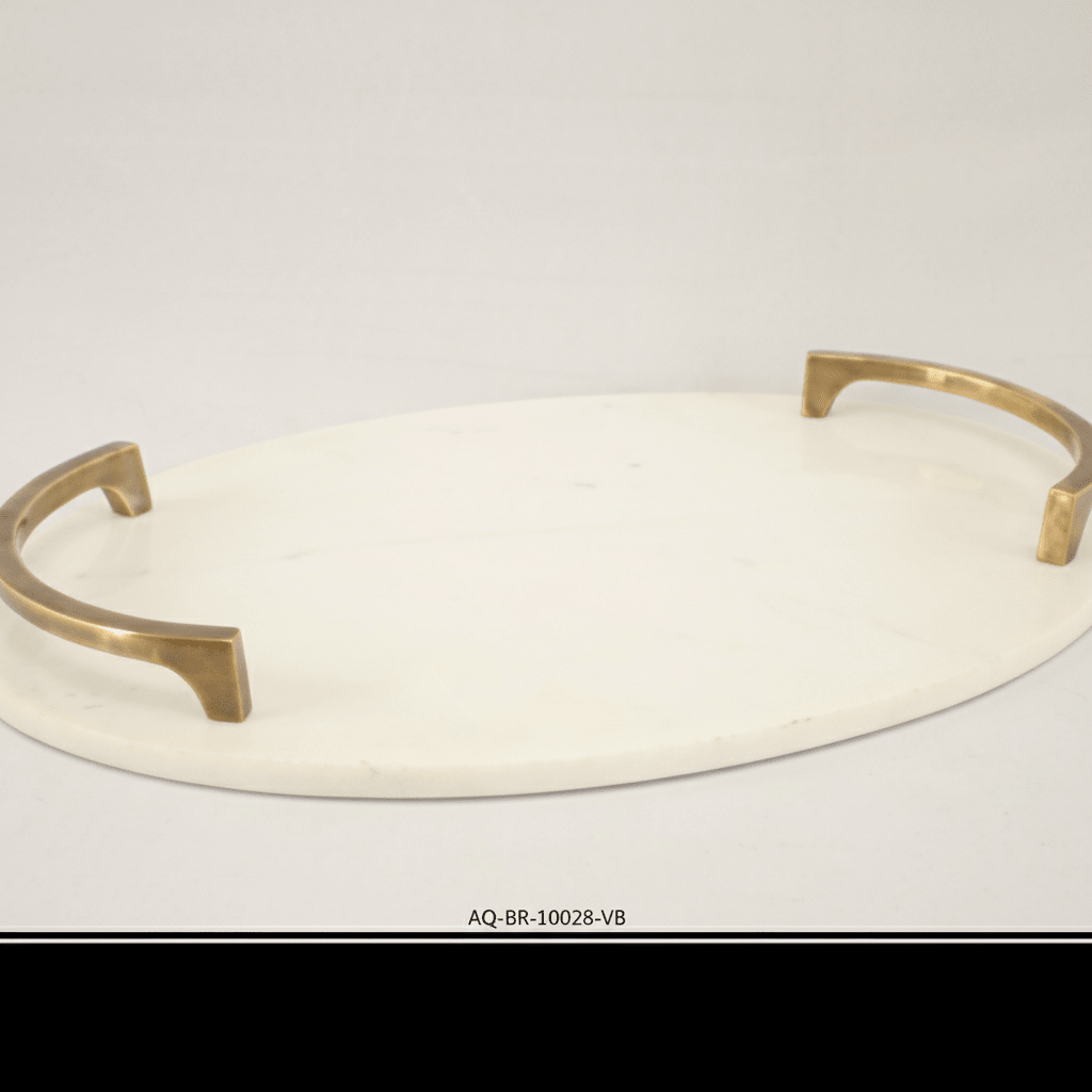 VINTAGE WHITE MARBLE TRAY Tray| Roots Furniture