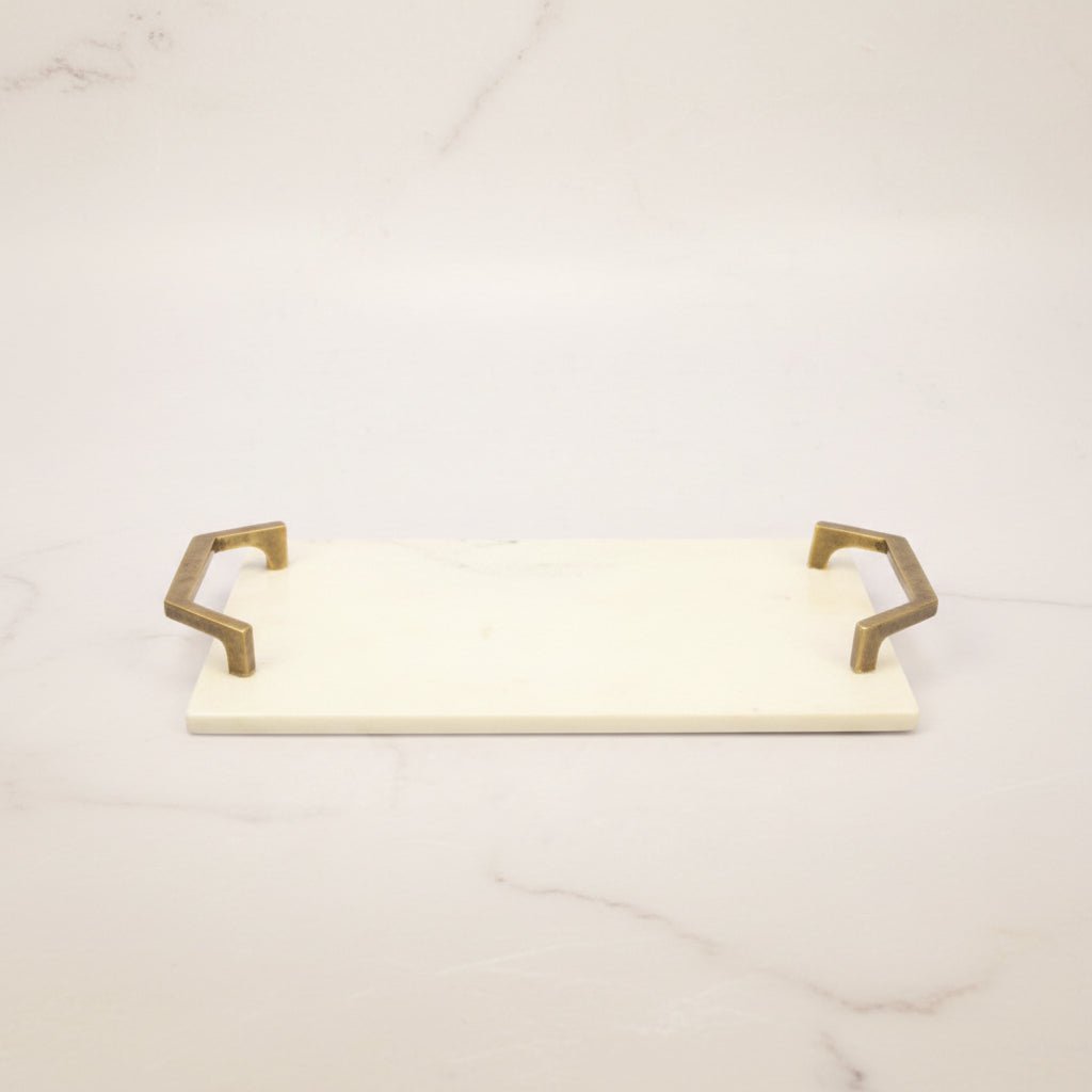 VINTAGE WHITE MARBLE TRAY Tray| Roots Furniture