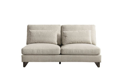 Violin Beige Armless Loveseat - Al Rugaib Furniture