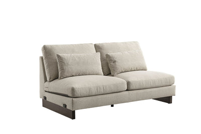 Violin Beige Armless Loveseat - Al Rugaib Furniture