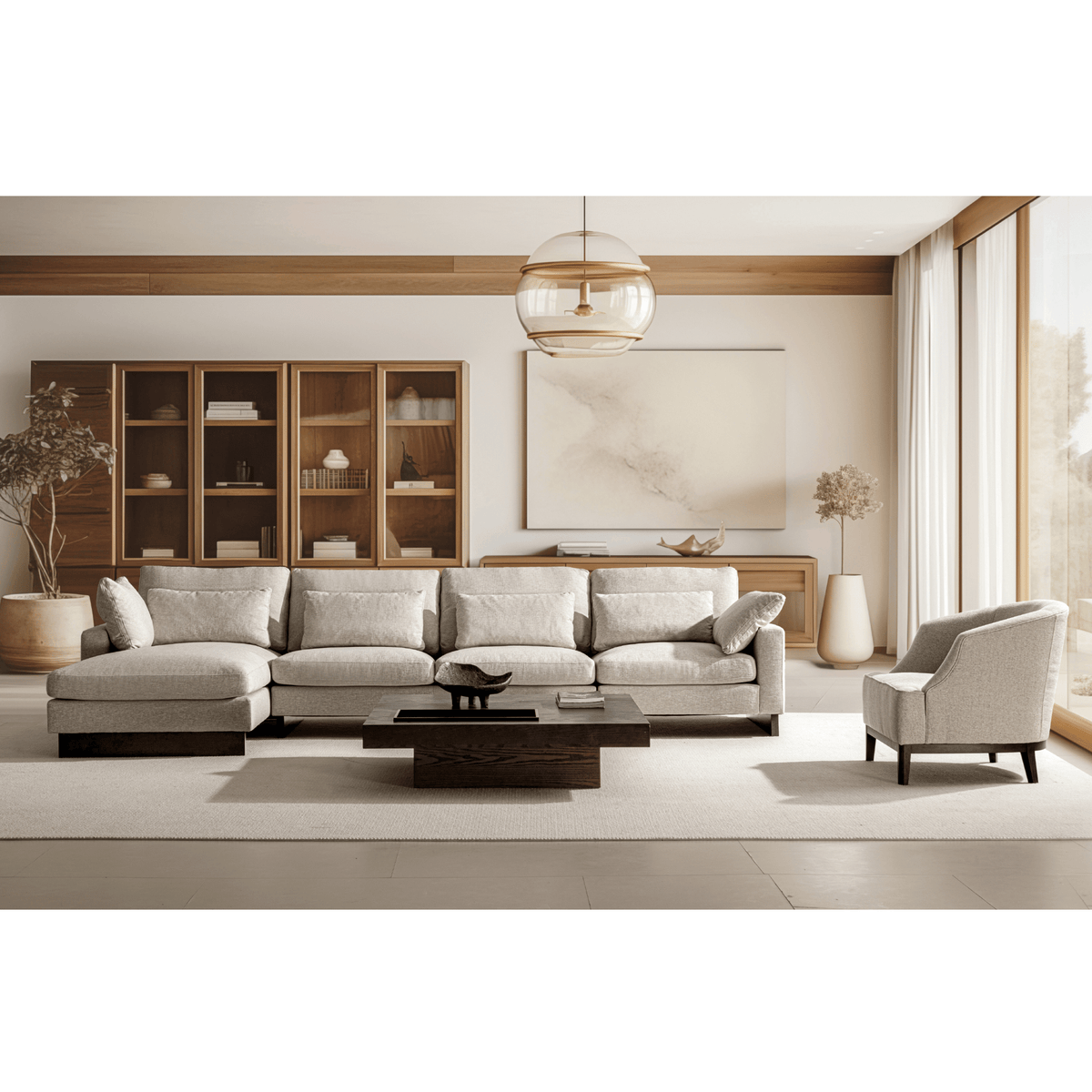 Violin Beige Left Chaise Sectionals| Roots Furniture