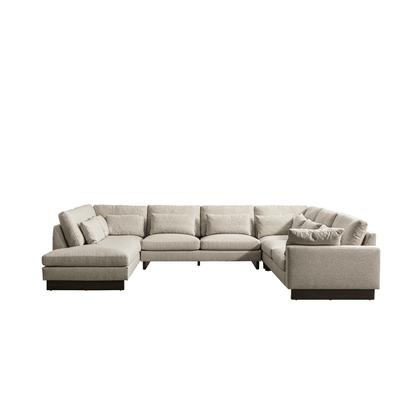 Violin Beige Left Terminal Chaise - Al Rugaib Furniture