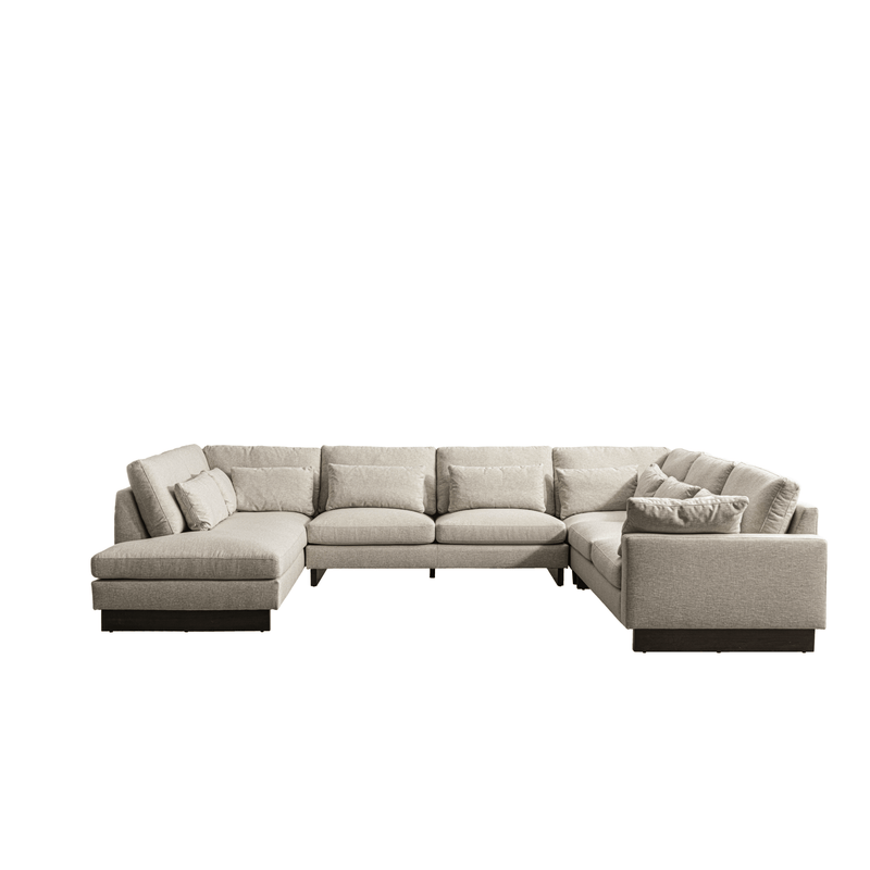 Violin Beige Left Terminal Chaise - Al Rugaib Furniture