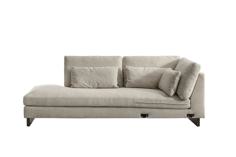 Violin Beige Left Terminal Chaise - Al Rugaib Furniture