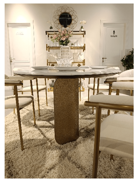 Volakas Hammered Elegance Dining Chair - Al Rugaib Furniture