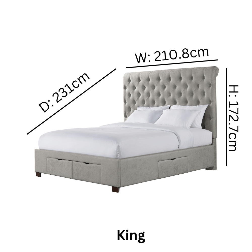 Waldorf Storage Bed Boulder Grey - Queen