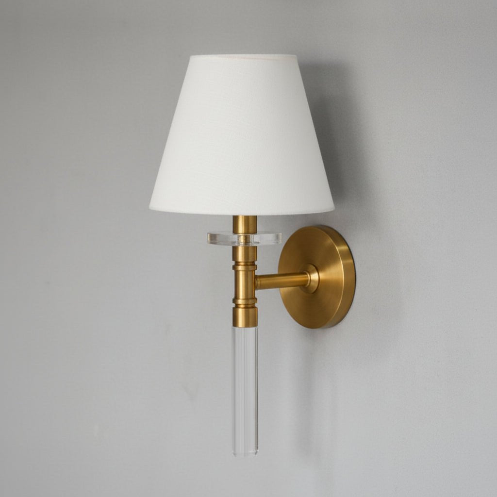 WALL SCONCE W / WHITE SHADE Wall Sconces| AlRugaib Furniture