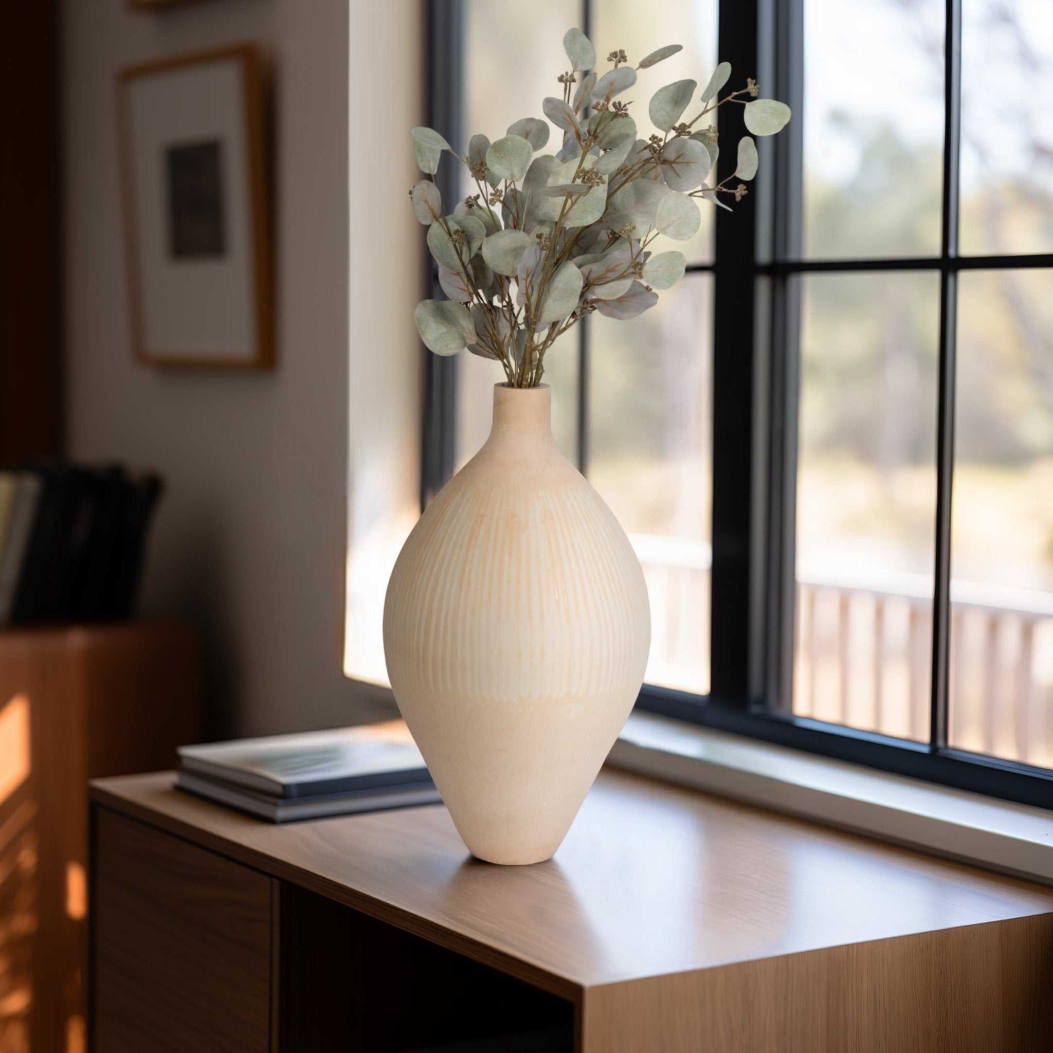 WALLACE CREAM GLASS VASE Vases and Jars| Sagebrook Home