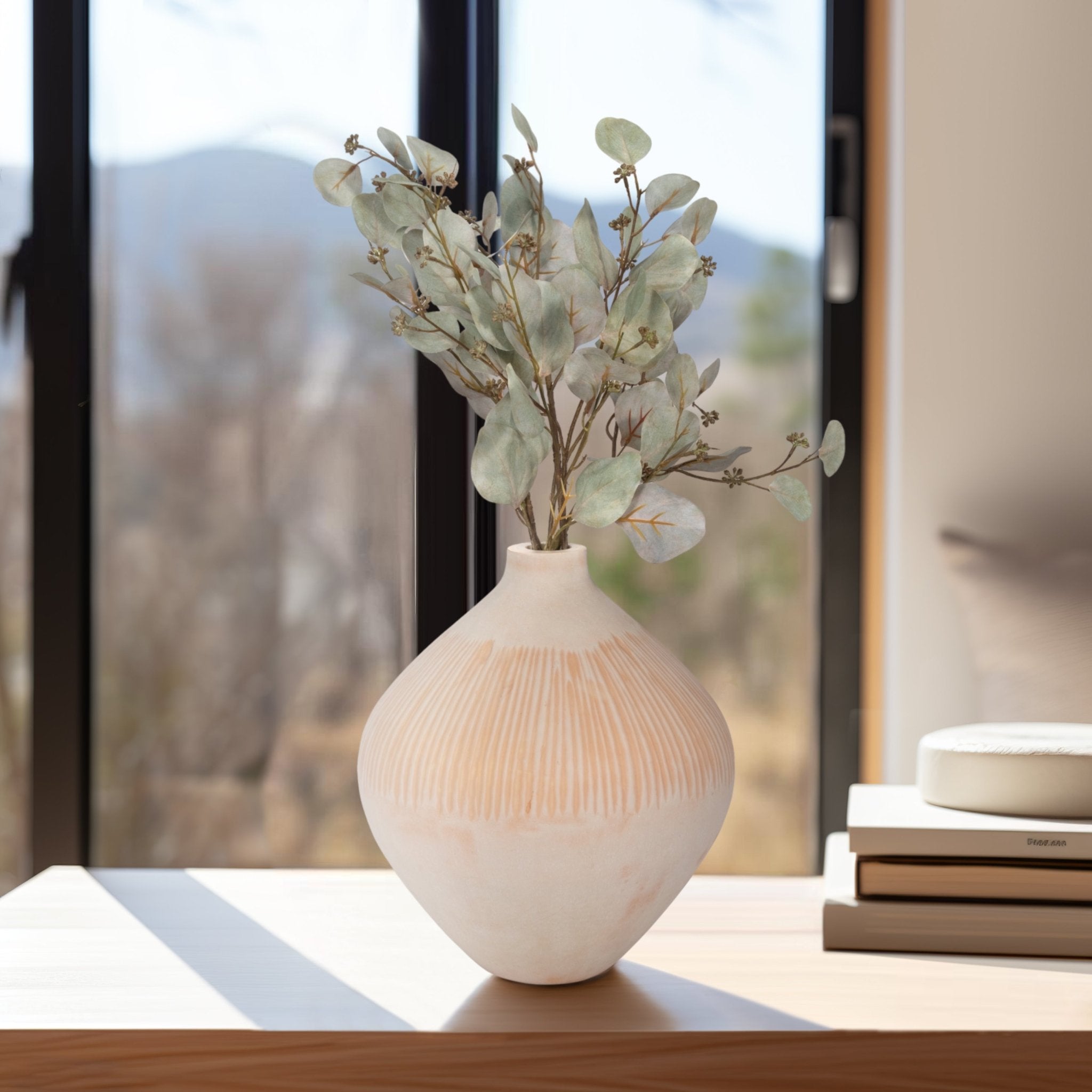 WALLACE CREAM GLASS VASE Vases and Jars| Sagebrook Home