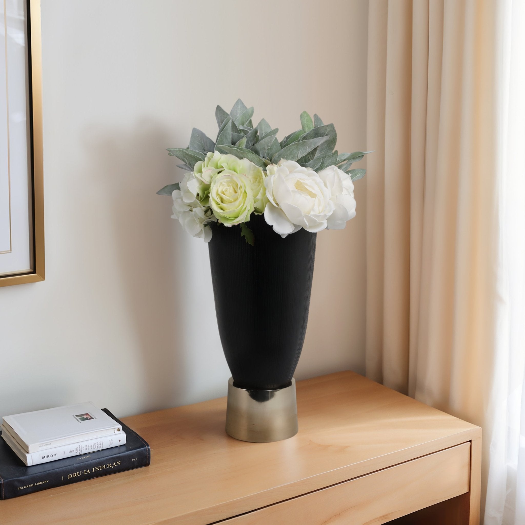 Wallmar Black And Gold Vase Vases and Jars| Sagebrook Home