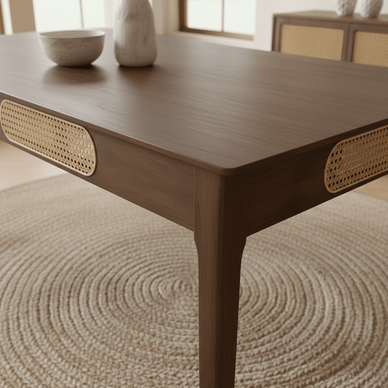 Walnut Wood Dining Set Malaga t – Natural touch with elegant character Dining Set| Otath