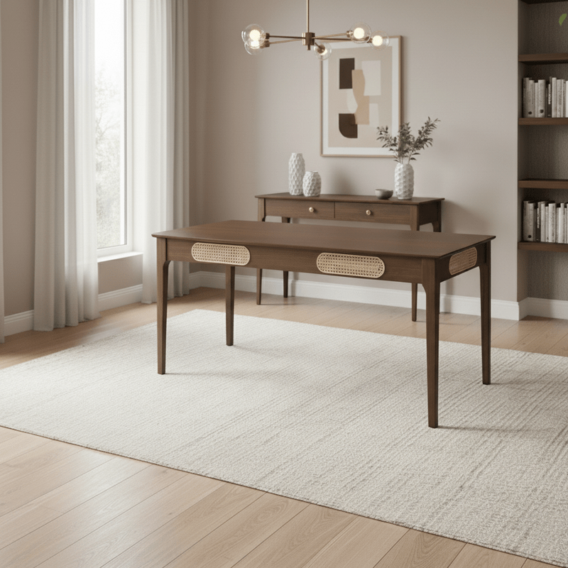 Walnut Wood Dining Set Malaga t – Natural touch with elegant character Dining Set| Otath